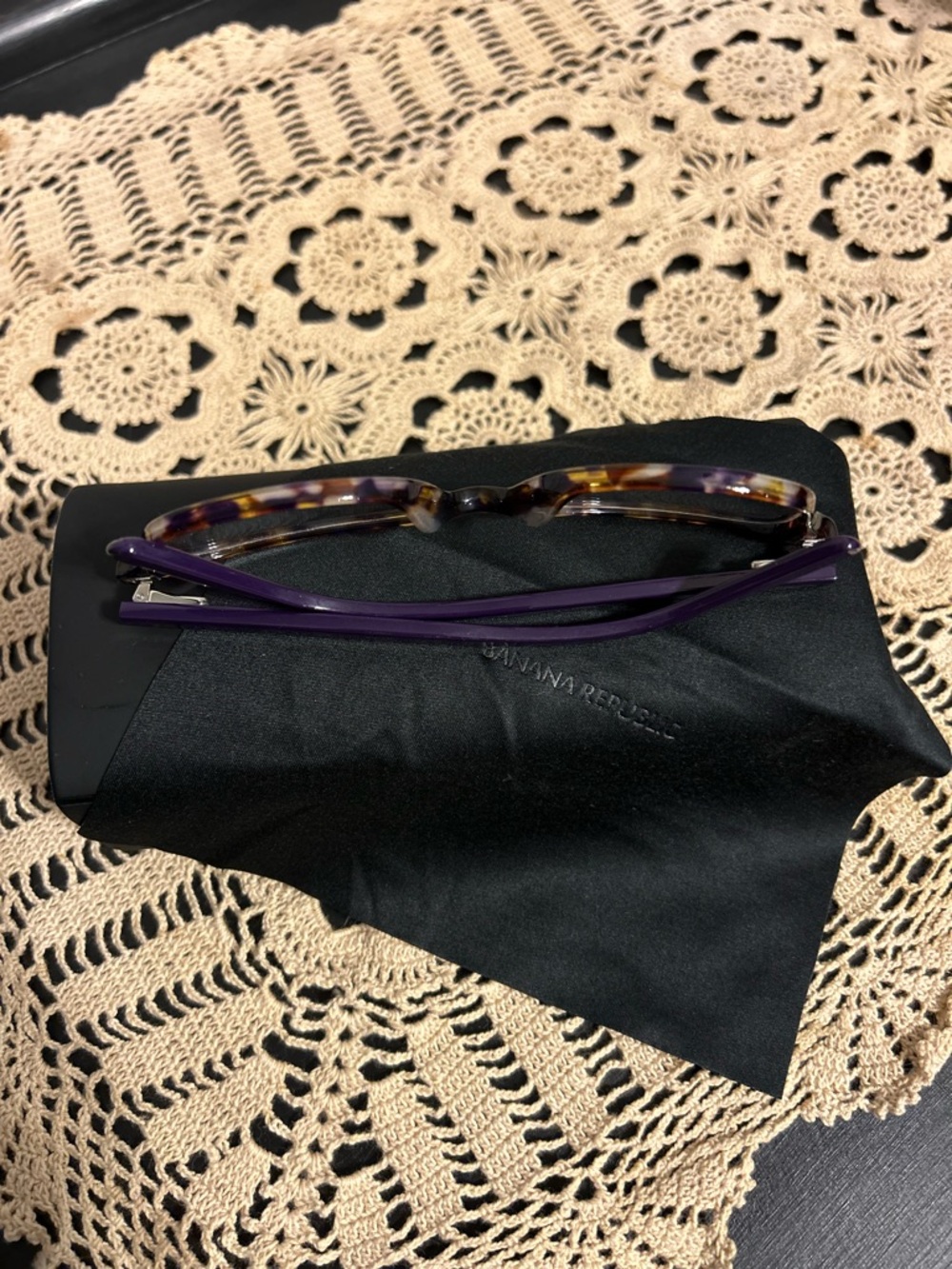 Banana Republic Tortoiseshell Prescription Frames with Purple Temples - Picture 3 of 8